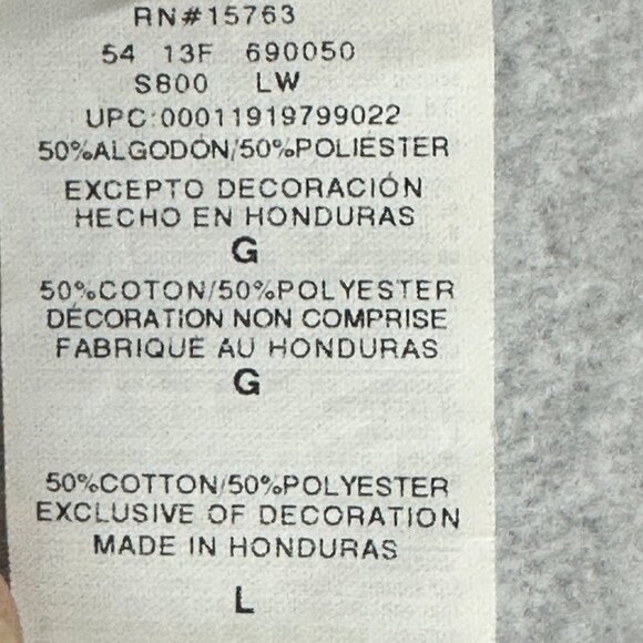 CHAMPION UNISEX GREY ZIP-UP HOODIE WITH BTG LOGO, 2 POCKETS, FLEECE INTERIOR, L - Picture 10 of 10